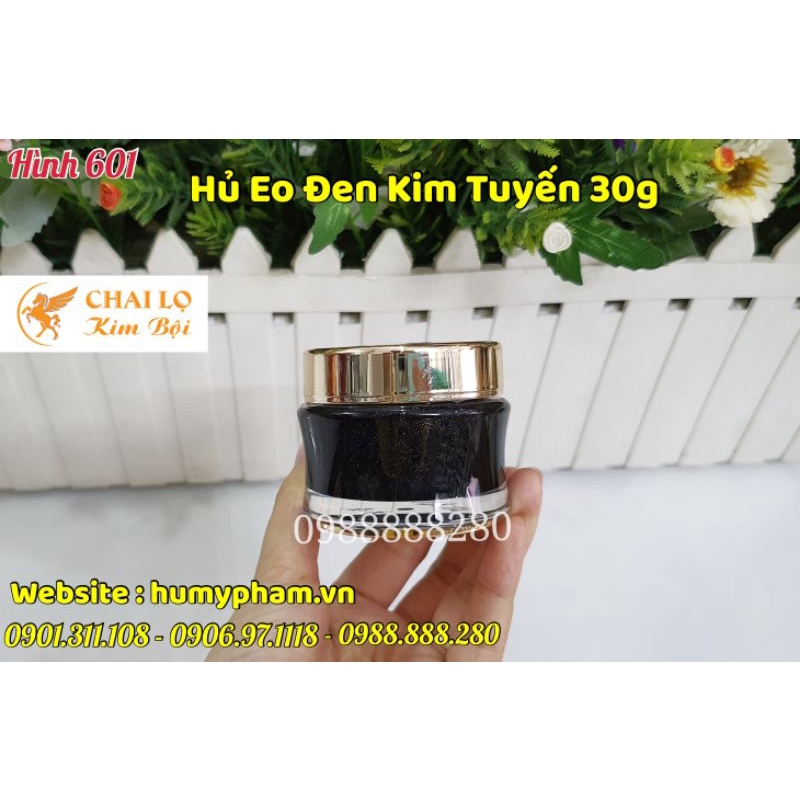 HỦ ĐỰNG KEM FACE EO ĐEN KIM TUYẾN 30g