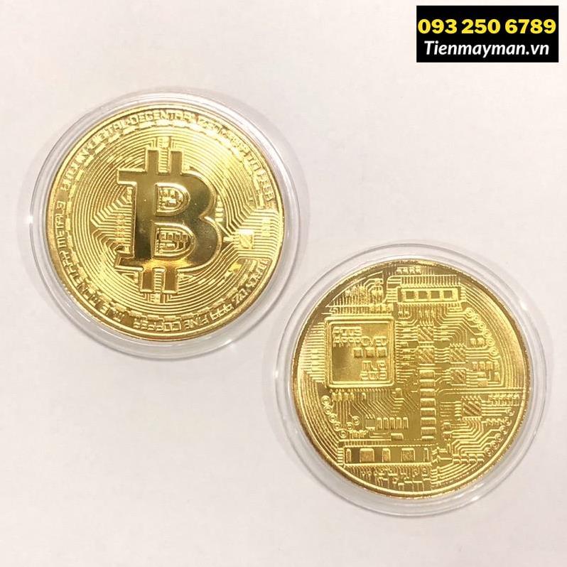 Đồng Xu Bitcoin Mạ Vàng May Mắn