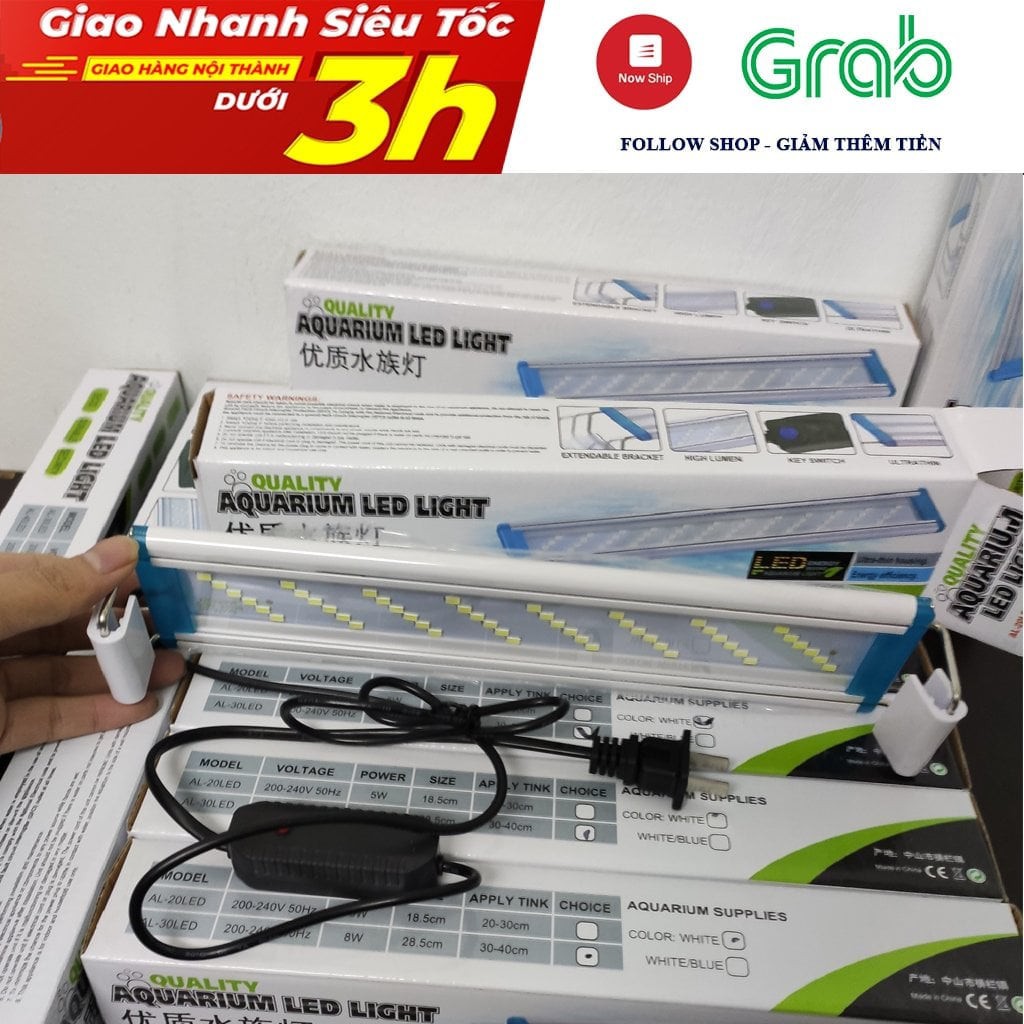 Đèn led thủy sinh 6 hàng bóng led dành cho bể cá 20cm 30cm 40cm 50cm 60cm 70cm
