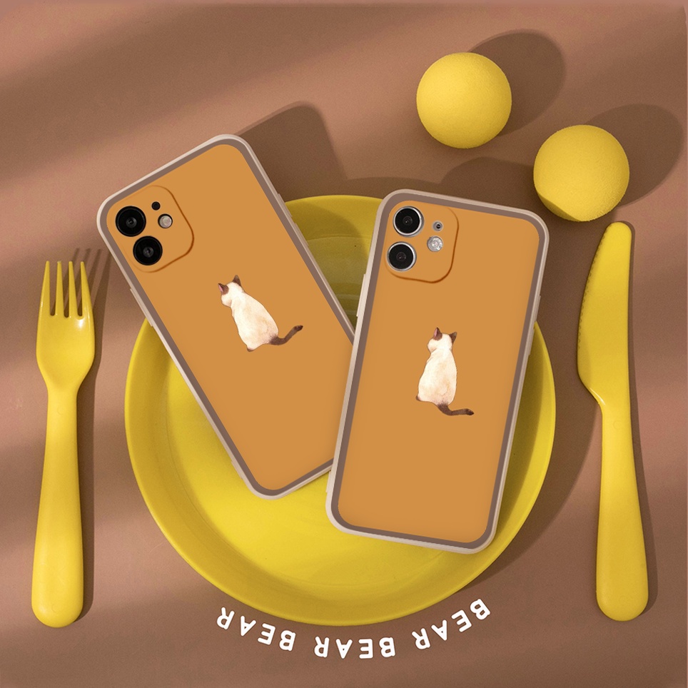 Ốp lưng iphone mèo cam cạnh vuông dẻo viền vuông iphone 6splus/7/7plus/8/8plus/x/xr/xs/11/12/pro/max/13promax tr1011