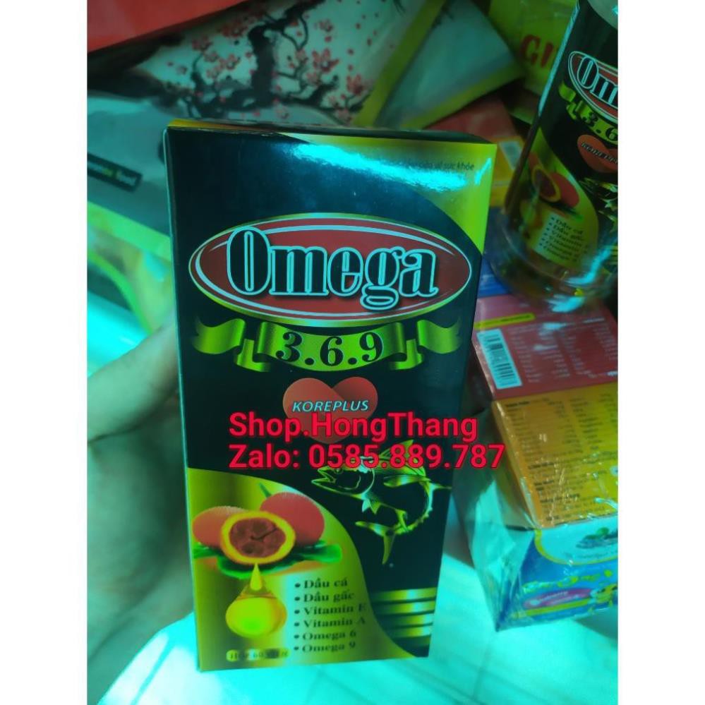 Omega 3.6.9 koreplus chứatinh chất dầu cá, dầu gấc, bổ sung vitamin làm đẹp da chống lão hóa nhức mắt,mỏi mắt hộp 60viên