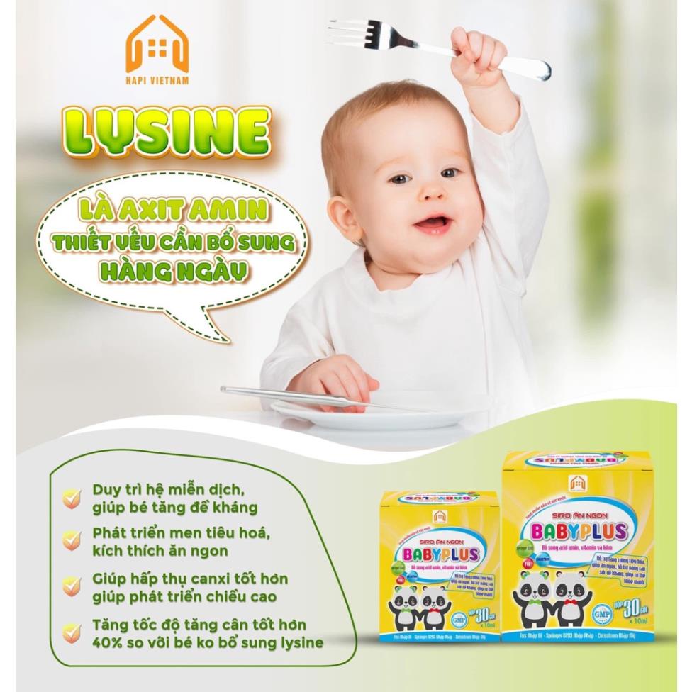 BABYPLUS - Siro Ăn Ngon Baby Plus, Giúp Bé Tăng Cân, Tiêu Hoá Tốt, Tăng Cường Sức Đề Kháng, Hết Táo Bón - Bé ăn ngủ ngon