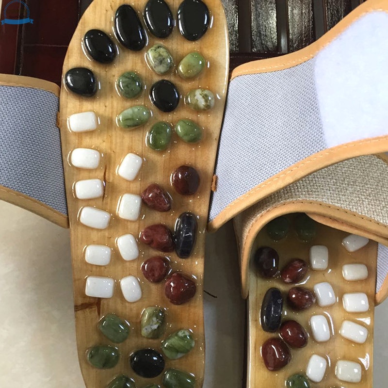 1 Đôi Dép Xỏ Ngón Mát Xa Chân Bằng Đá Sa Thạch Tự Nhiên Giảm Mệt Mỏi Cho Nam Nữ