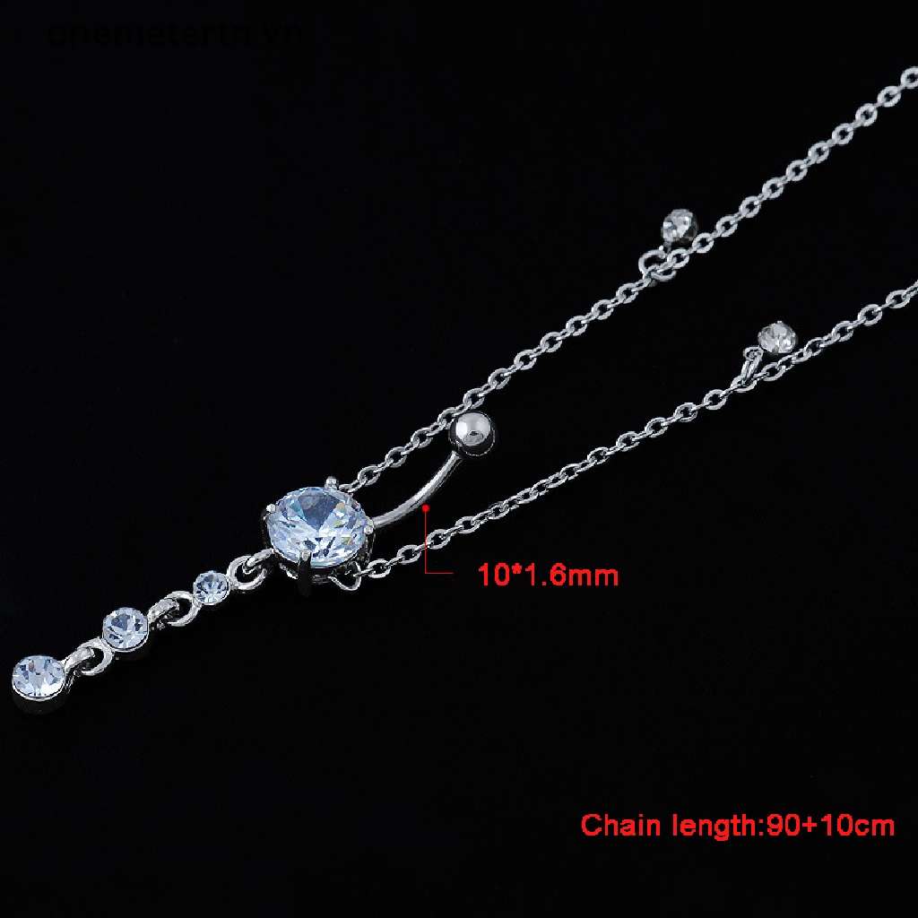 Khuyên Rốn Bằng Thép Không Gỉ Đính Đá Thời Trang