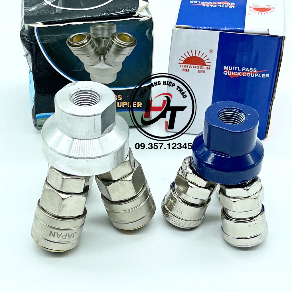 Đầu nối nhanh dây hơi chia 2 chia 3 - Đầu nối hơi máy nén khí NDC2C3