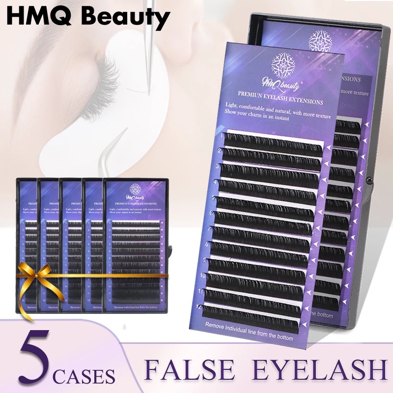 Năm hộp C D quánh lông mi giả được tạo bằng lông mi giả bằng tay giả