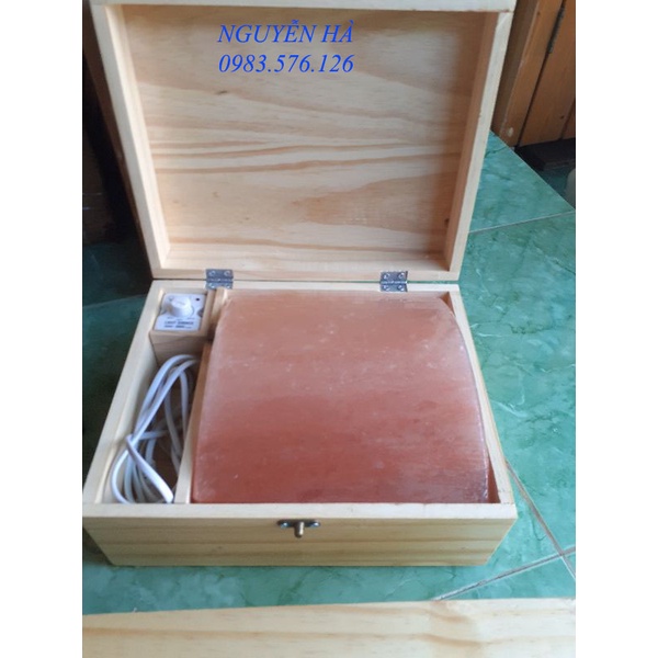 Đá muối mặt cong himalya, kích thước 20cm*20cm*5cm, loại dùng làm hộp xông chân đá muối himalya.