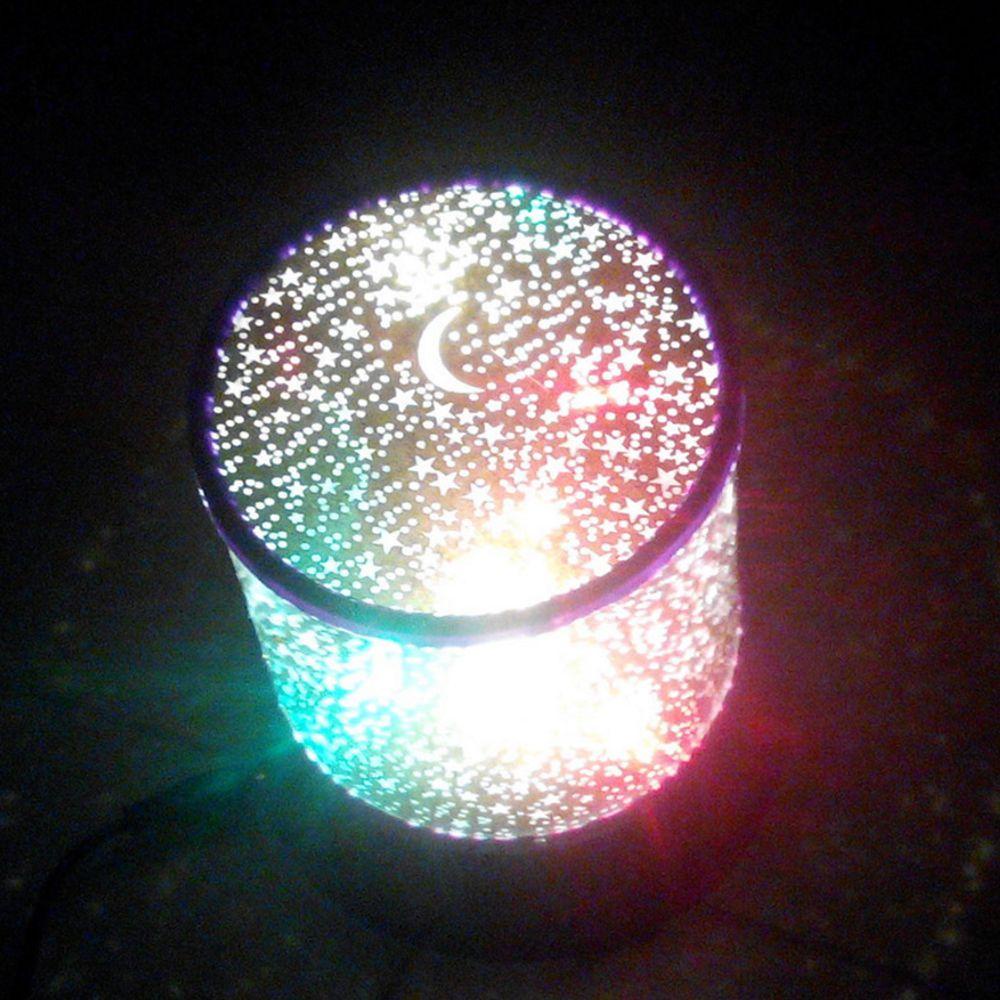 Đèn LED Chiếu Hình Bầu Trời Đầy Sao Xoay Được Để Bàn Trang Trí Phòng Ngủ