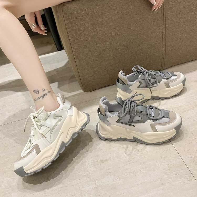 Giày Sneaker Mũi Tròn Cột Dây Thoải Mái Cho Nữ