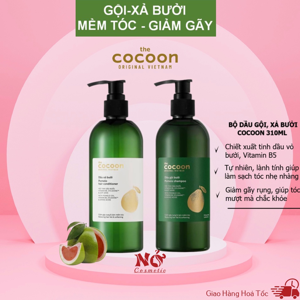 Bộ dầu gội bưởi Pomelo Cocoon 310ml + Dầu xả bưởi Pomelo Cocoon 310ml