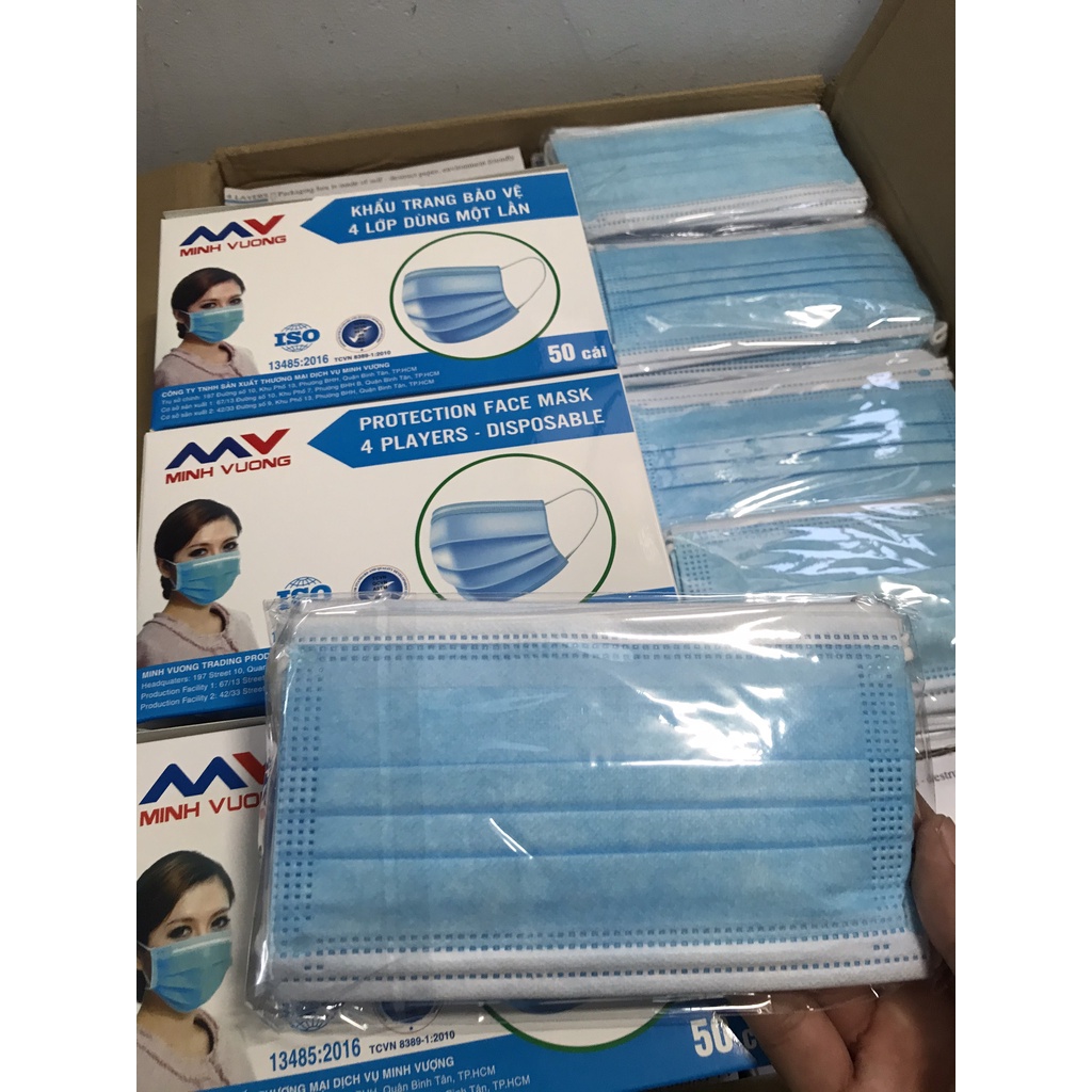 Khẩu trang y tế 4  VN Number one ( Màu Xanh - Hộp 50 cái) HÀNG CHUẨN CTY _THAITHIENTRUC81