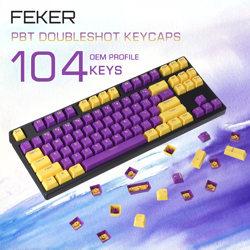 104 Bàn phím PBT, Bàn phím cơ khí kép OEM keycap, phù hợp với Cherry Mx Gateron Kailh Switch
