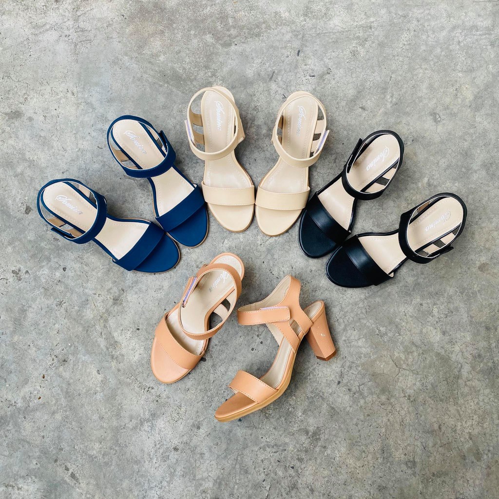 [shop giay minh thu] Sandal quai ngang 7cm MT224