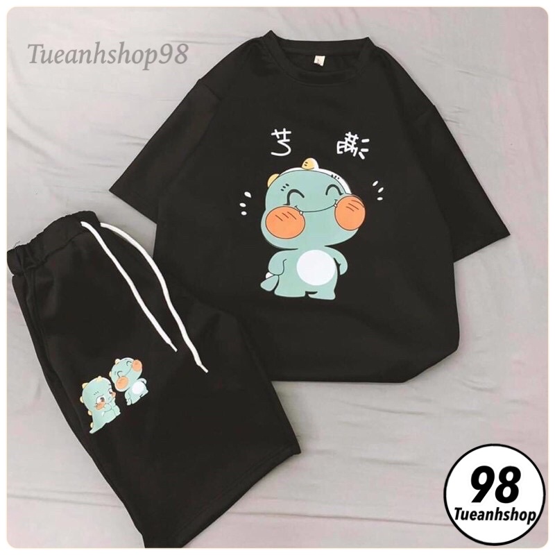 Set bộ cartoon hoạt hình áo 3D + Quần short siêu hot - Set bộ quần áo nữ Unisex - Set đồ Unisex form rộng ❤️