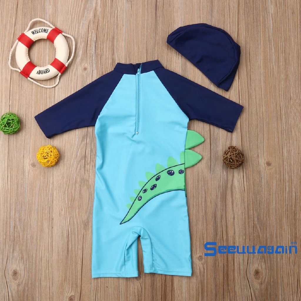 Set đồ bơi áo liền quần hình khủng long xinh xắn dành cho bé