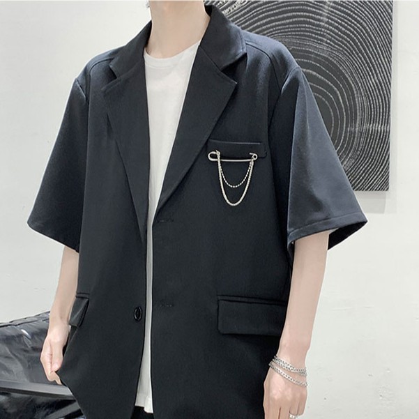 áo nam giảm ÁO KHOÁC NAM BLAZER VEST TAY LỠ NGẮN FORM RỘNG PHONG CÁCH HÀN