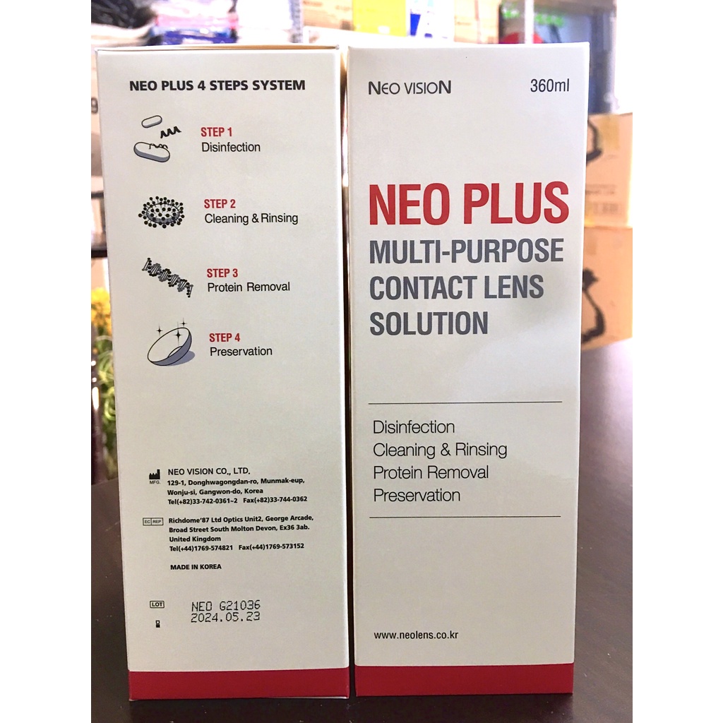 Nước ngâm kính áp tròng Neo plus Hàn Quốc- nước rửa lens mắt- tân bình.