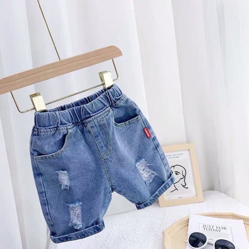 Quần Bò Ngố Mẫu Xước Cho Bé. Quần Short Bé Trai. Cho Bé Từ 1-6 Tuổi