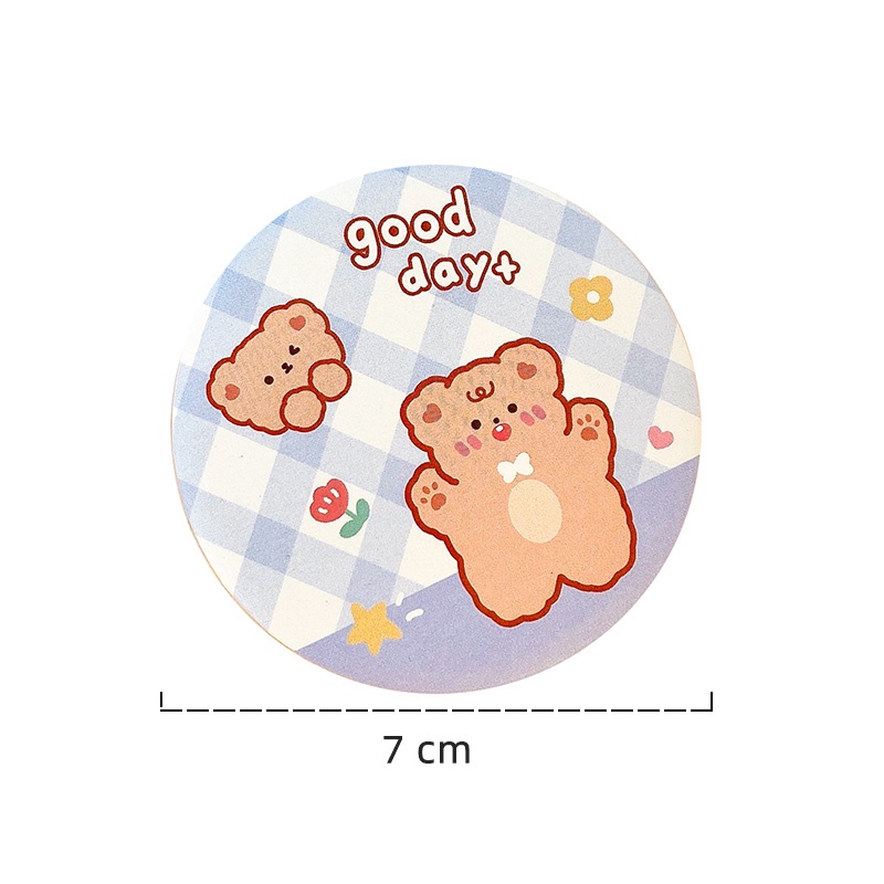 Gương trang điểm mini hình tròn họa tiết hoạt hình dễ thương cho nữ