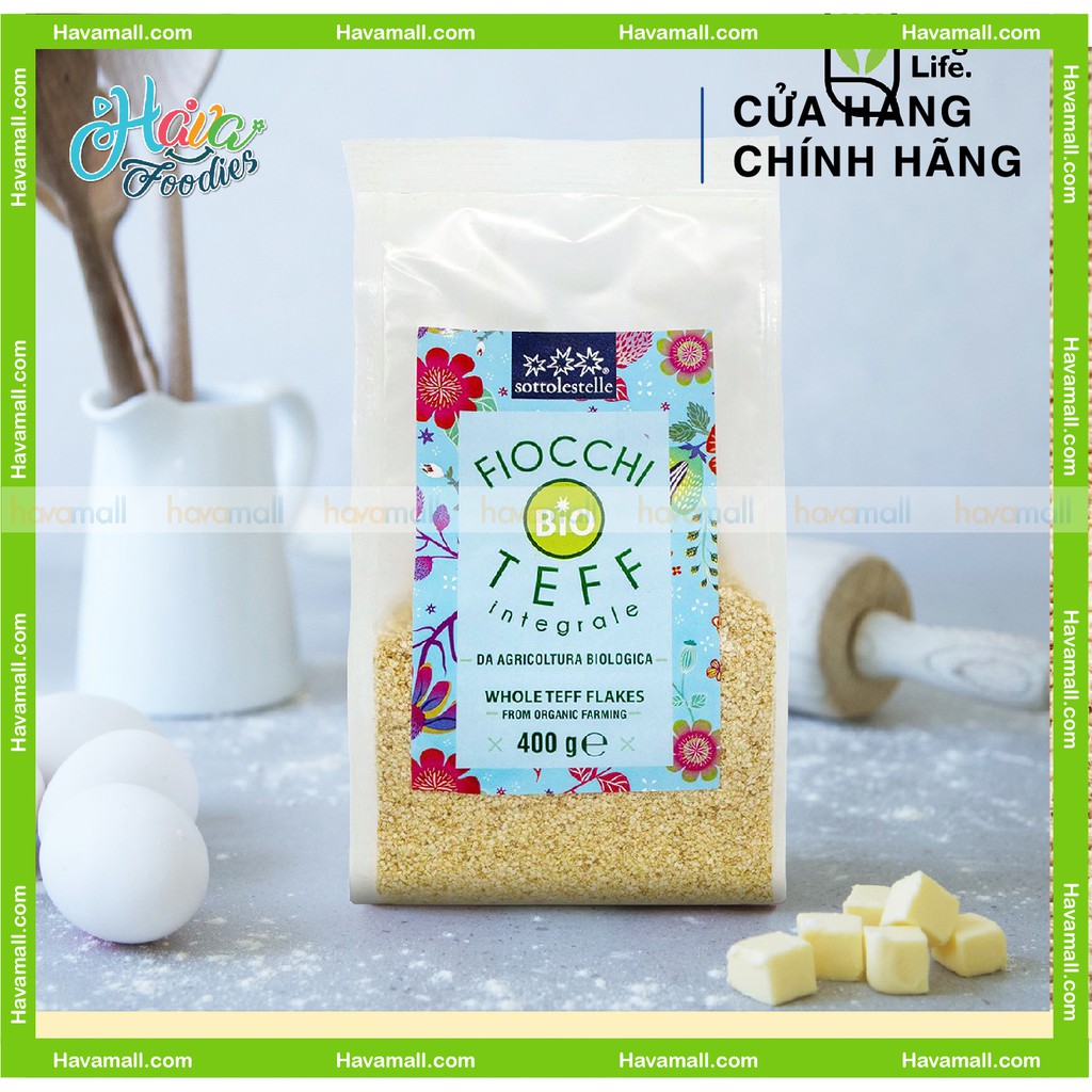 [HÀNG CHÍNH HÃNG] Hạt Teff Hữu Cơ Cán Vụn Sottolestelle 400gr - Whole Teff Flakes