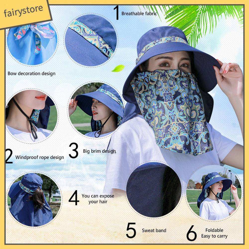 Mũ Rộng Vành Phối Hoa Chống Tia Uv Cho Nữ