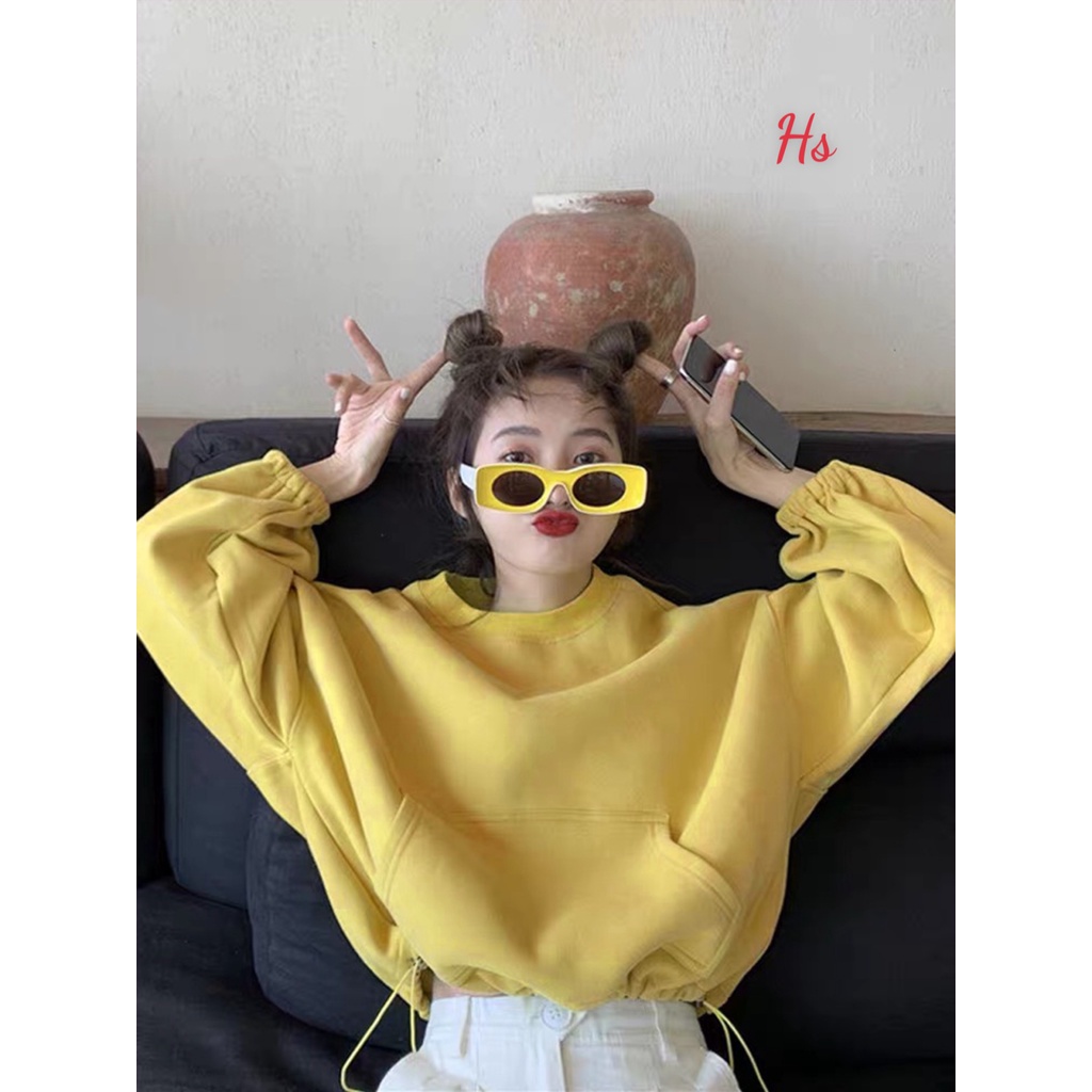 Áo croptop hodie dài tay rút 2 bên THÚY VI STORE SP000683