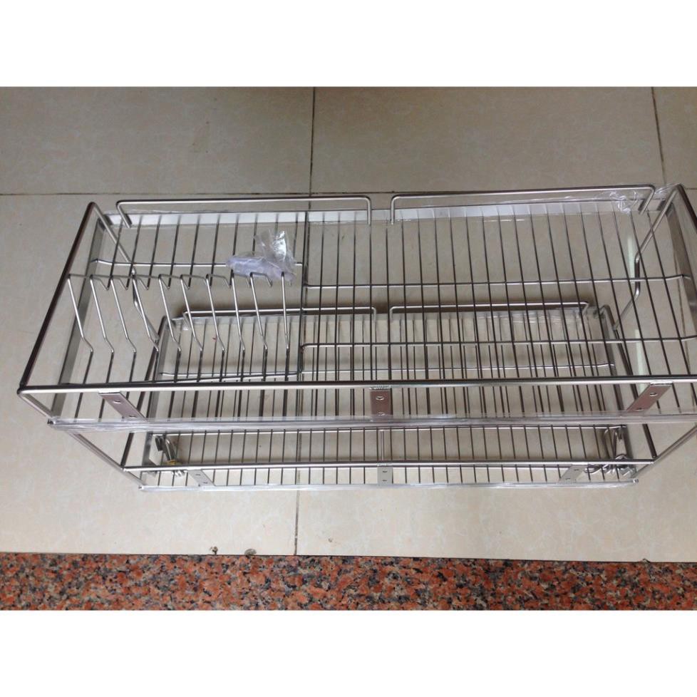 Kệ Đựng Chén Bát Đĩa Treo Tường Bằng inox 304 Cao Cấp KC30 Kệ chén 2 tầng