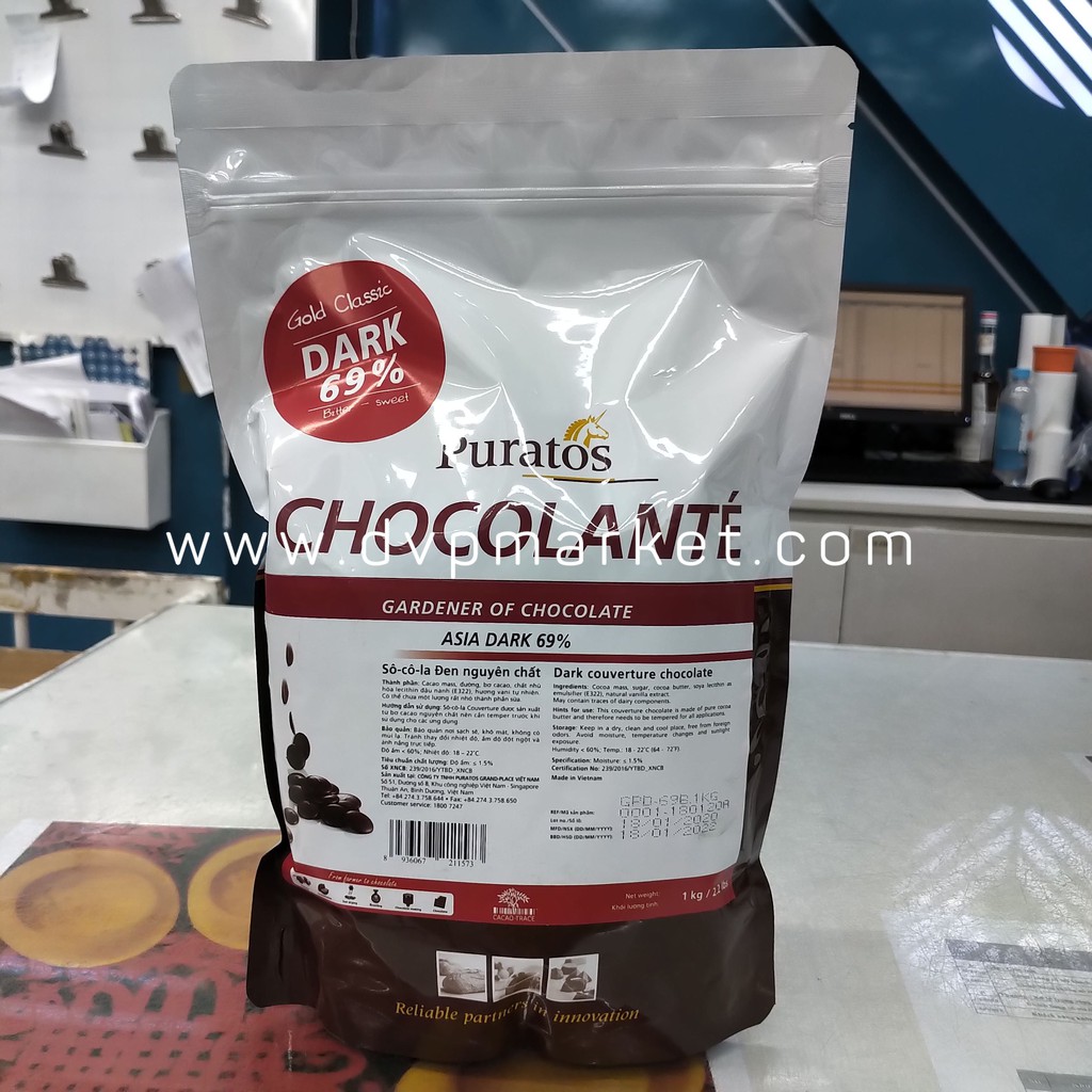 Socola Puratos Nút Đen Asia Dark 69% / 72% 1Kg