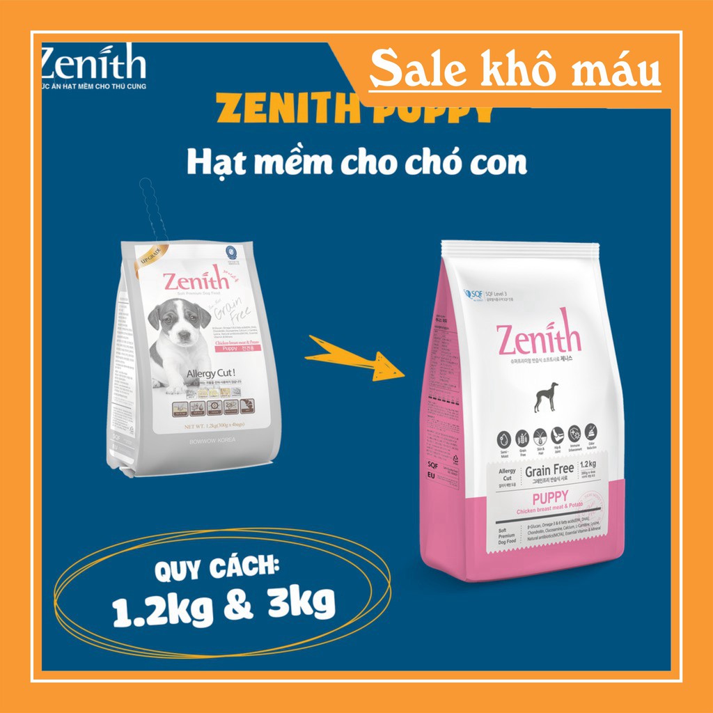 [FLASH SALE]  Thức ăn chó Hạt mềm zenith cho chó con 1.2kg