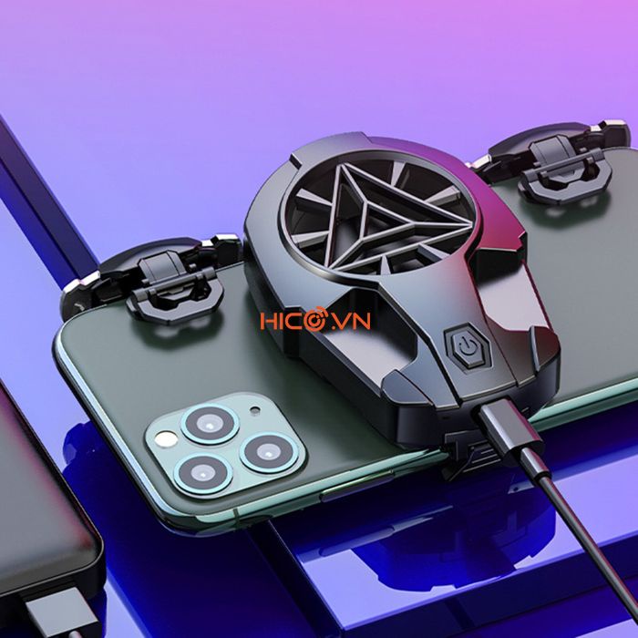 Quạt Tản Nhiệt Điện Thoại Z02, Tản nhiệt điện thoại Kèm Nút Bắn Trigger Chơi Game Chống Giật Lag nhỏ gọn, Có Pin sạc