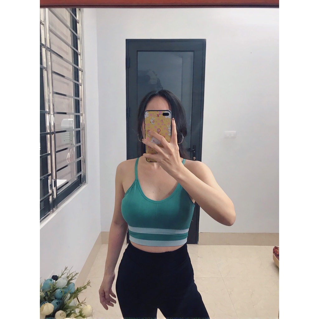 Áo Bra Nữ Cotton Tăm Tập Gym Yoga Sẵn Đệm Ngực Siêu Hot M14