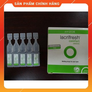 Nước nhỏ mắt, nước mắt nhân tạo lens kính áp tròng Avizor Lacrifresh Comfort Unidose 20 tuýp 0.4ml/hộp