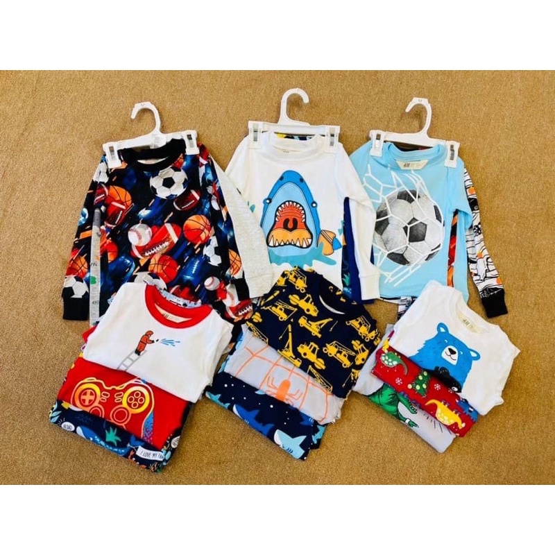 Set 2 bộ thun cotton HM dư xịn bé trai