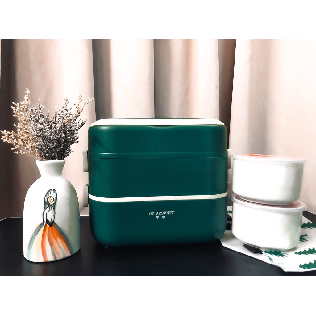 Hộp cơm cắm điện, nấu ăn thông minh Peskoe lõi sứ