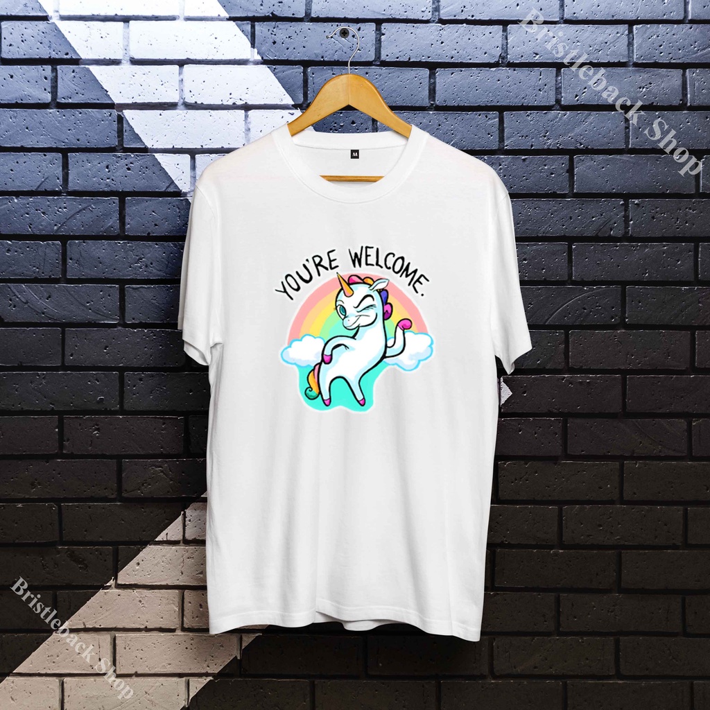 Áo Unisex hình Chú ngựa một sừng Ulixơ đáng yêu Cotton cổ tròn mềm mại trẻ trung phong cách T38FB546