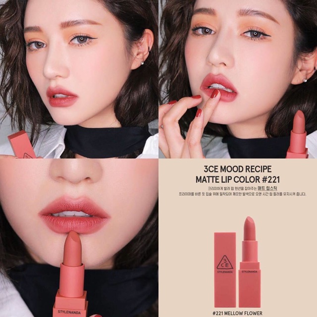 3CE - Son Thỏi Lip Color màu 909,221,222