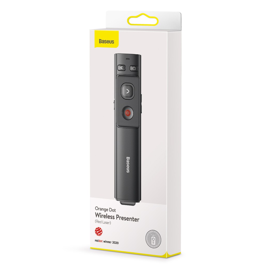 Bút trình chiếu Baseus Orange Dot Wireless Presenter (Red Laser)