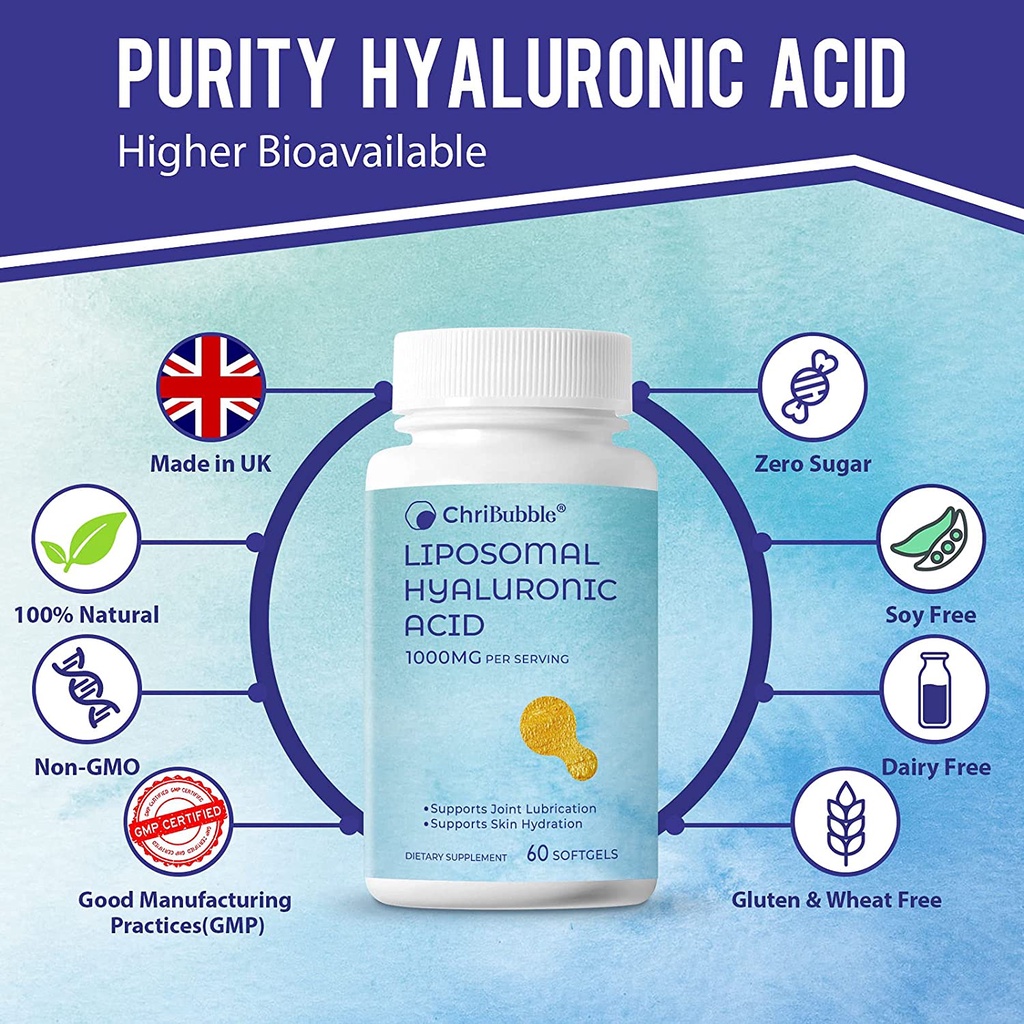 Viên cấp nước Hyaluronic Acid 1000mg dạng Liposomal ChriBubble