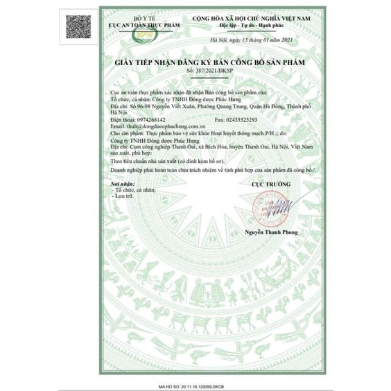 Hoạt huyết thông mạch Phúc Hưng 2 vỉ x 20 viên nén bao đường