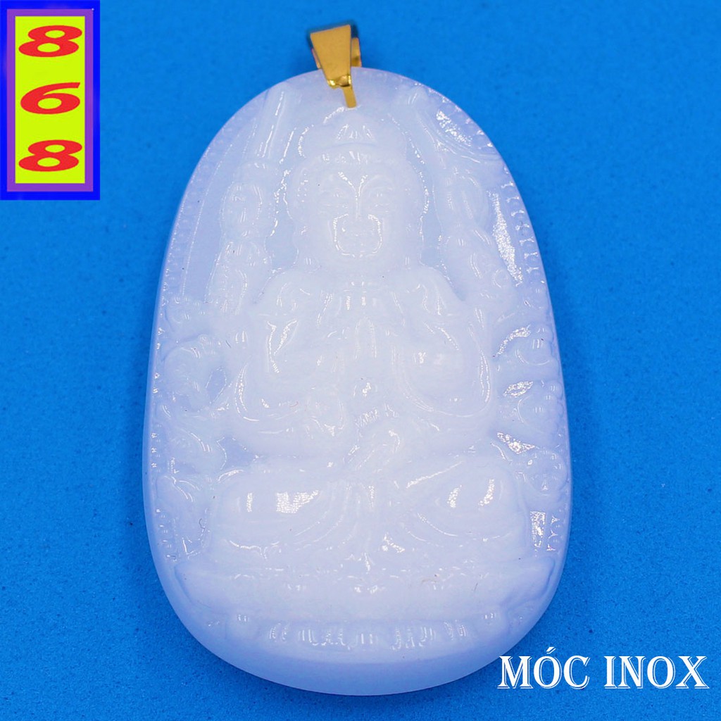 Mặt dây chuyền phật Thiên Thủ Thiên Nhãn trắng size lớn 5cm - Phật bản mệnh tuổi Tý - Tặng kèm móc inox
