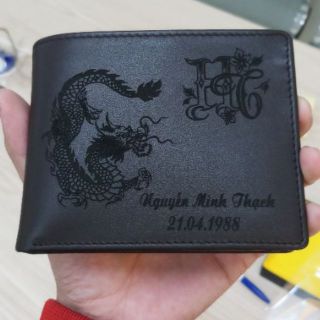 [RẺ NHẤT BỀN NHẤT] Ví da bò khắc tên