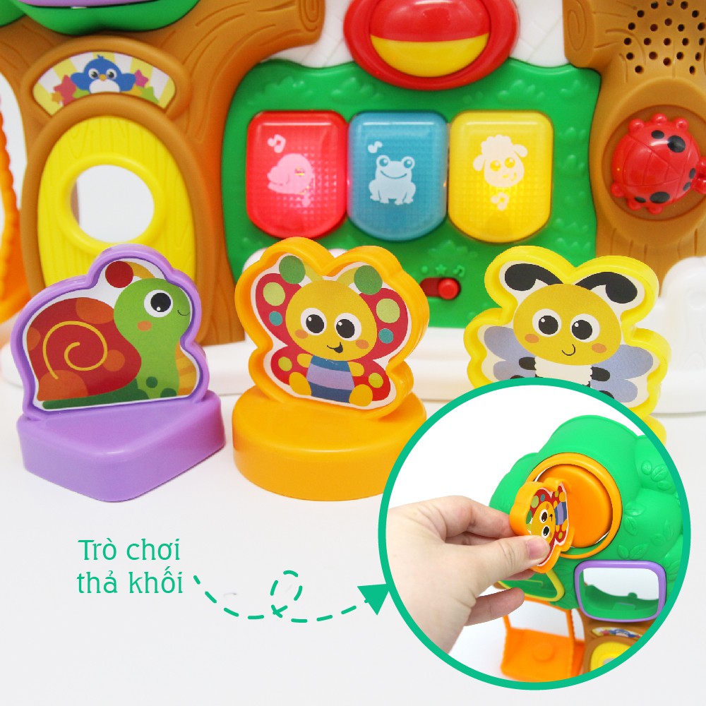 Đồ chơi Ngôi nhà trên cây có nhạc và tiếng kêu động vật kết hợp thả hình khối Winfun - 0786