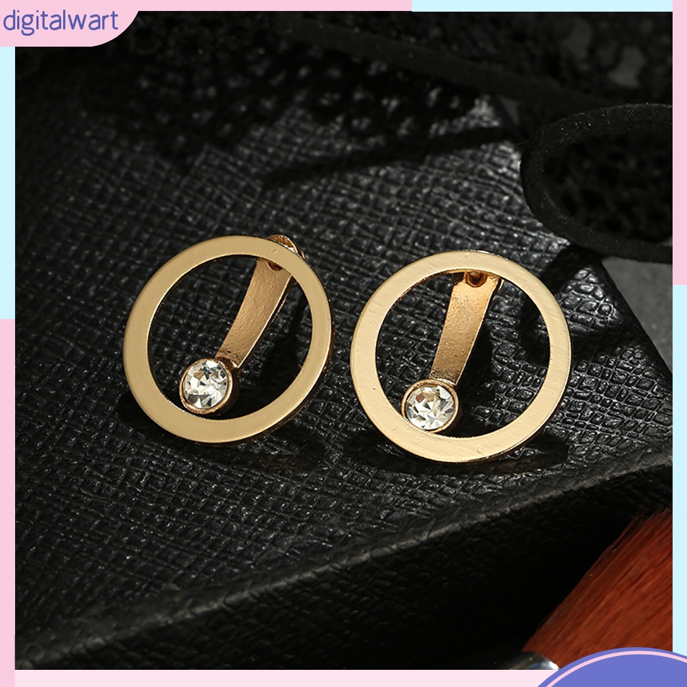 Khuyên tai 2 mặt đính đá thời trang cho nữ