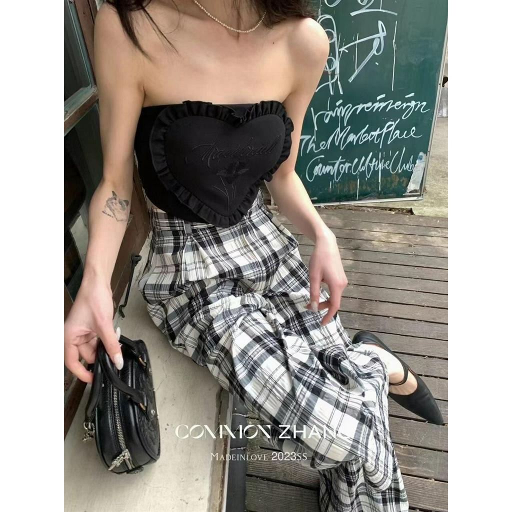 Áo Croptop Ôm Dáng Thêu Họa Tiết Trái Tim Quyến Rũ Thời Trang Mùa Hè Hàng Mới 2023