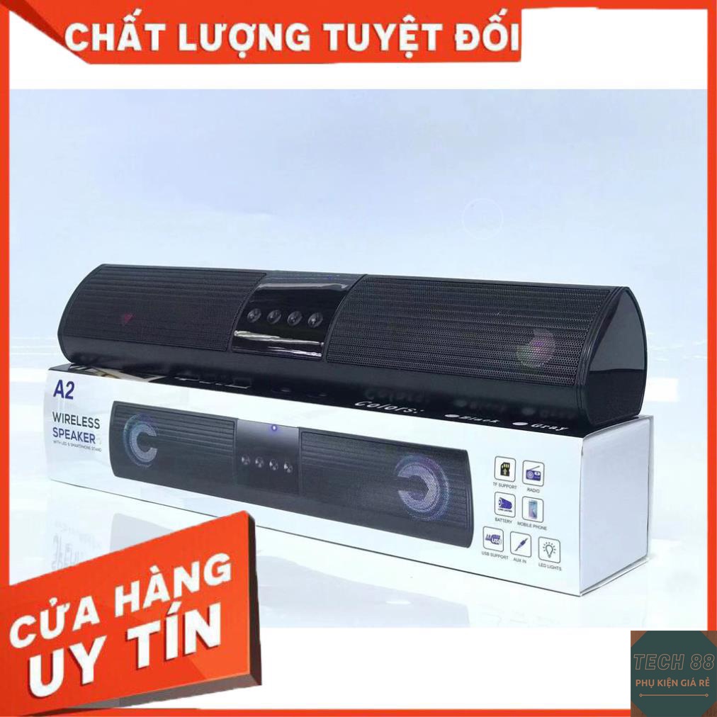 Loa bluetooth speaker A2 dáng dài 2 loa cực đỉnh, kiểu dáng sang trọng hỗ trợ thẻ nhớ, đài FM cao cấp