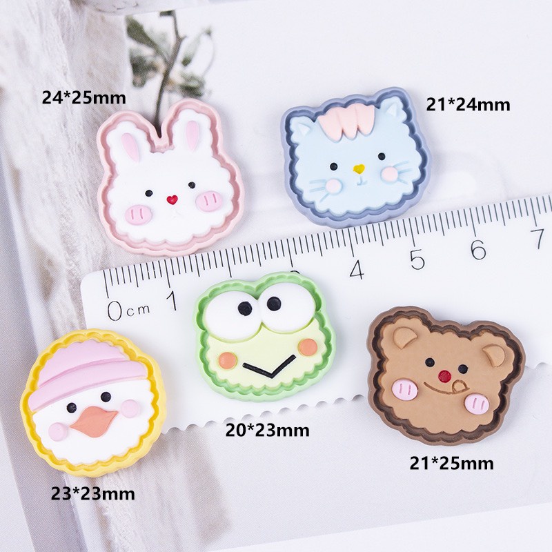 Charm (C131) slime/ Dụng Cụ Charm Trang Trí [Ko Keo &amp; Nút] Hình Thú và Hoa (1.5 x 2.3 cm)