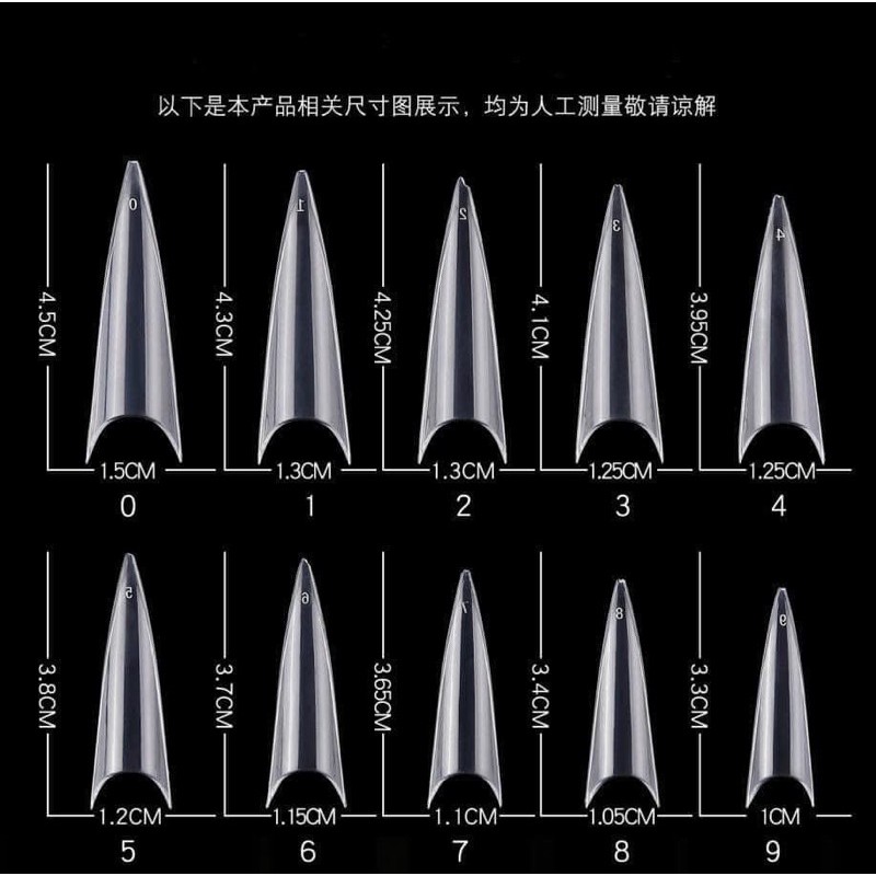 móng nối nhọn hop 500 móng lên mẫu thang hay nhọn đều chuẩn đẹp