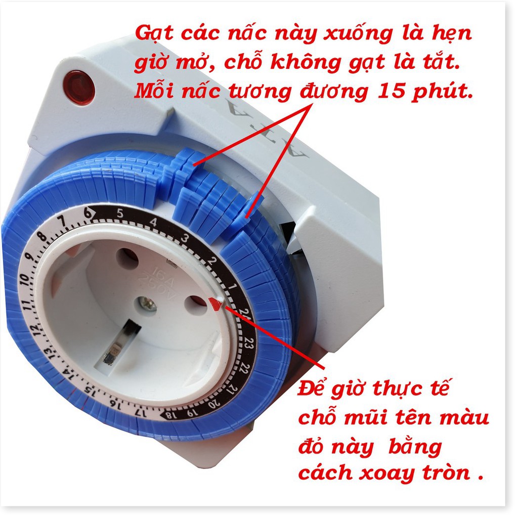 Ổ cắm hẹn giờ tắt mở kiểu cơ ATA AT-16