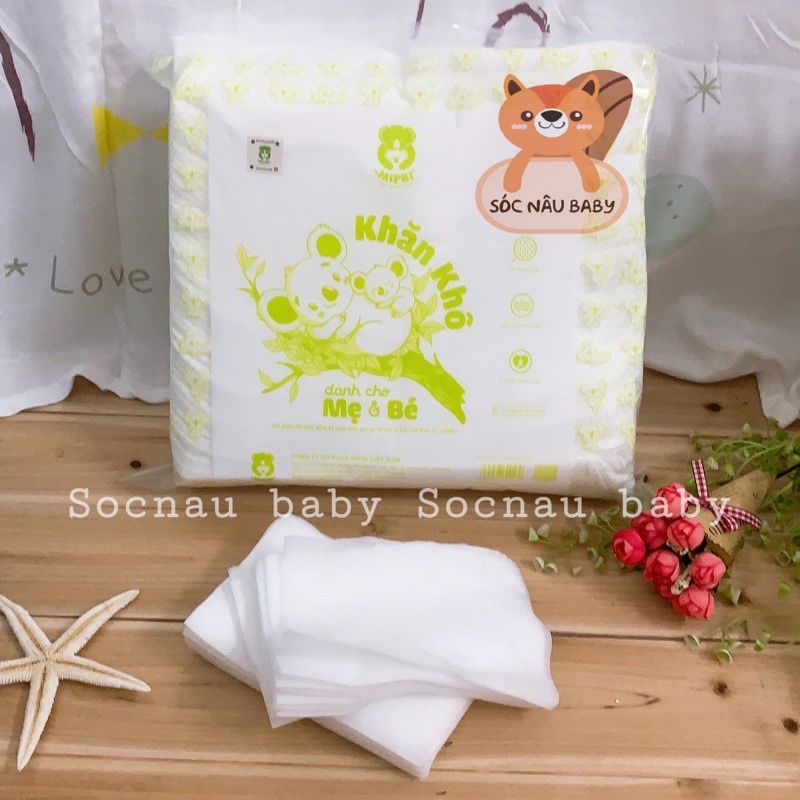 Khăn vải khô đa năng dành cho mẹ và bé Mipbi gói 600G