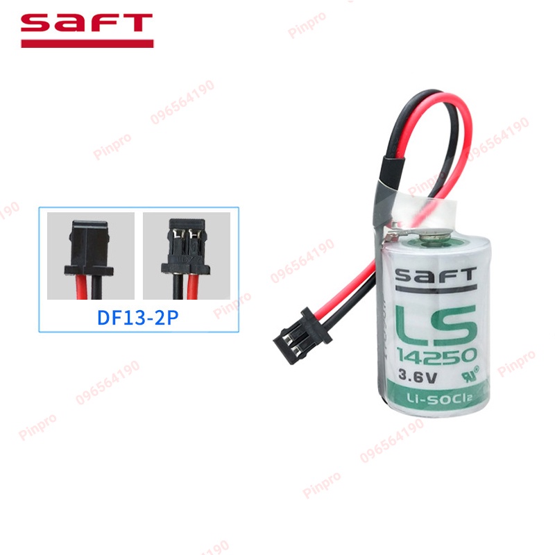 Pin SAFT LS14250 chân hàn, có Jack cắm 3.6V 1/2AA